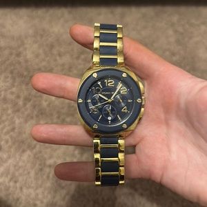Michael Kors gold and navy watch